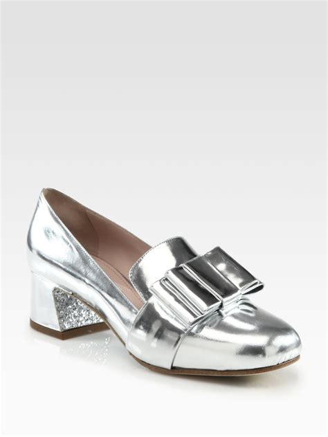 miu miu glitter bow pumps|Miu Miu Glitter Shoes .